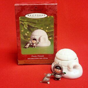 Hallmark Frosty Friends 2000 Igloo Eskimo Girl Seal Christmas Decor